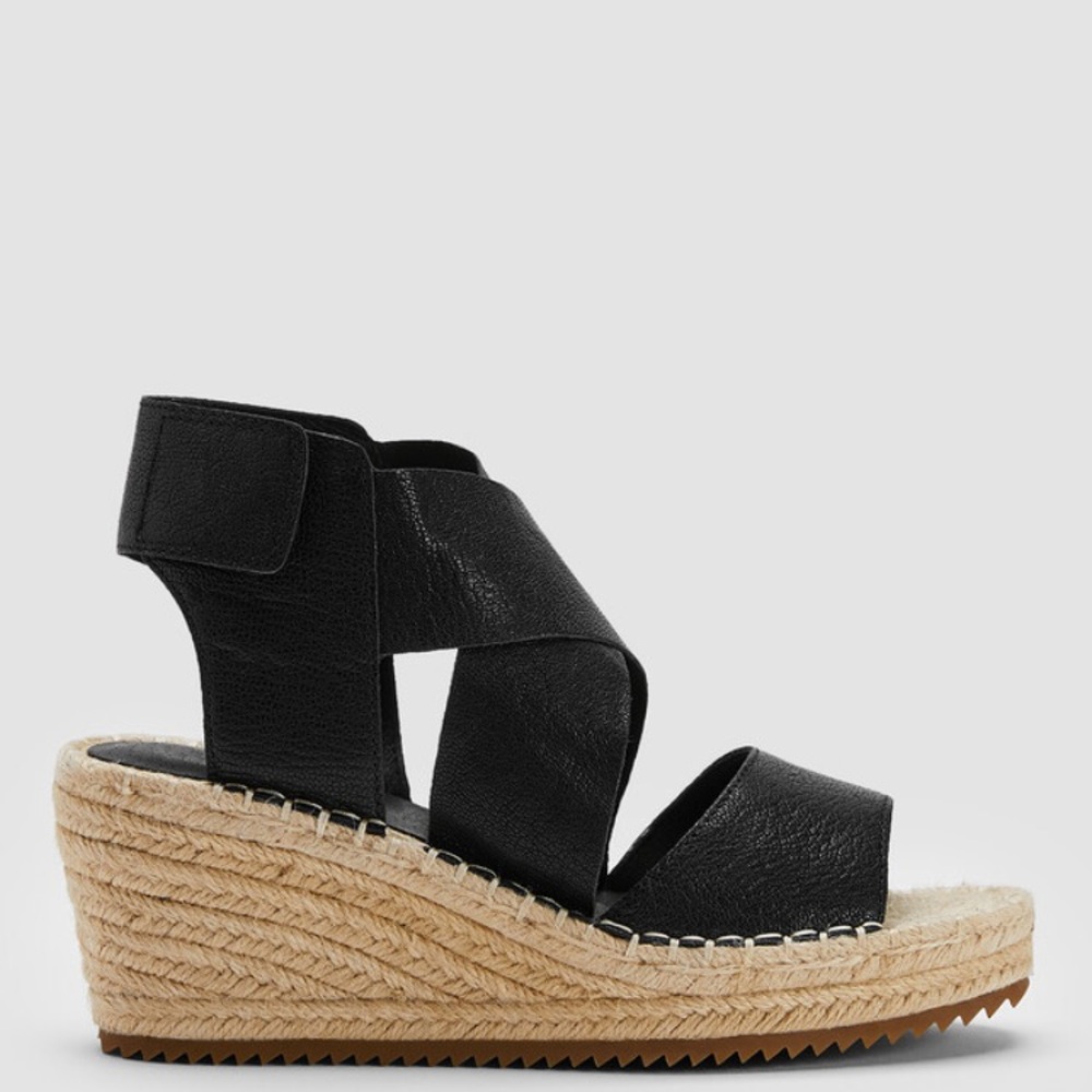 Eileen Fisher Willow Tumbled Leather Wedge Espadrille - Picture 8 of 8